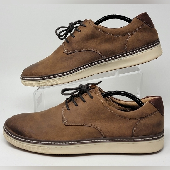 Johnston & Murphy J&M Sheepskin Men Brown Leather Oxford Shoes Size 10 Pre-owned